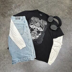 Vintage Tapout Graphic T-Shirt Mens XXL Black MMA Cross Y2K Streetwear 0189